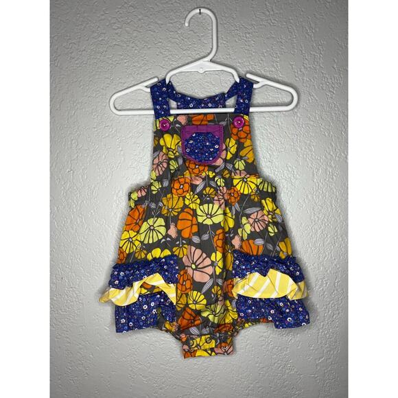 Matilda Jane Other - Matilda Jane Marco Polo Bubble Romper Girls The Adventure Begins Sz 12-18 Months